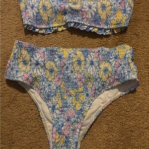Floral High-Waisted Bikini Set